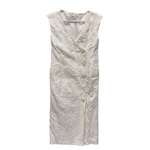 CO sleeveless crinkled linen midi dress - Size M - Retail Price $995